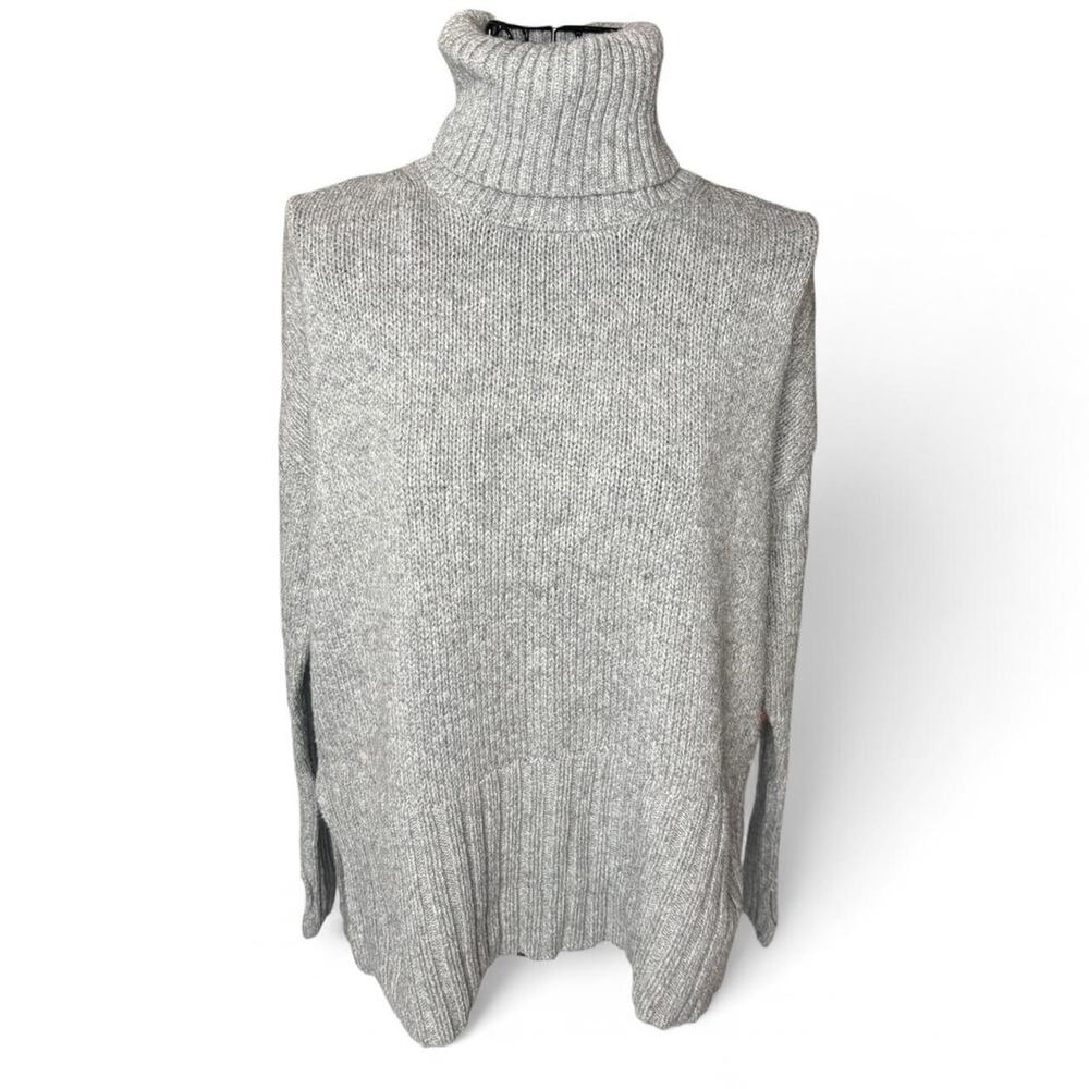 OFFLINE by Aerie Chillside Oversized Turtleneck Sweater Side Slit Gray XS